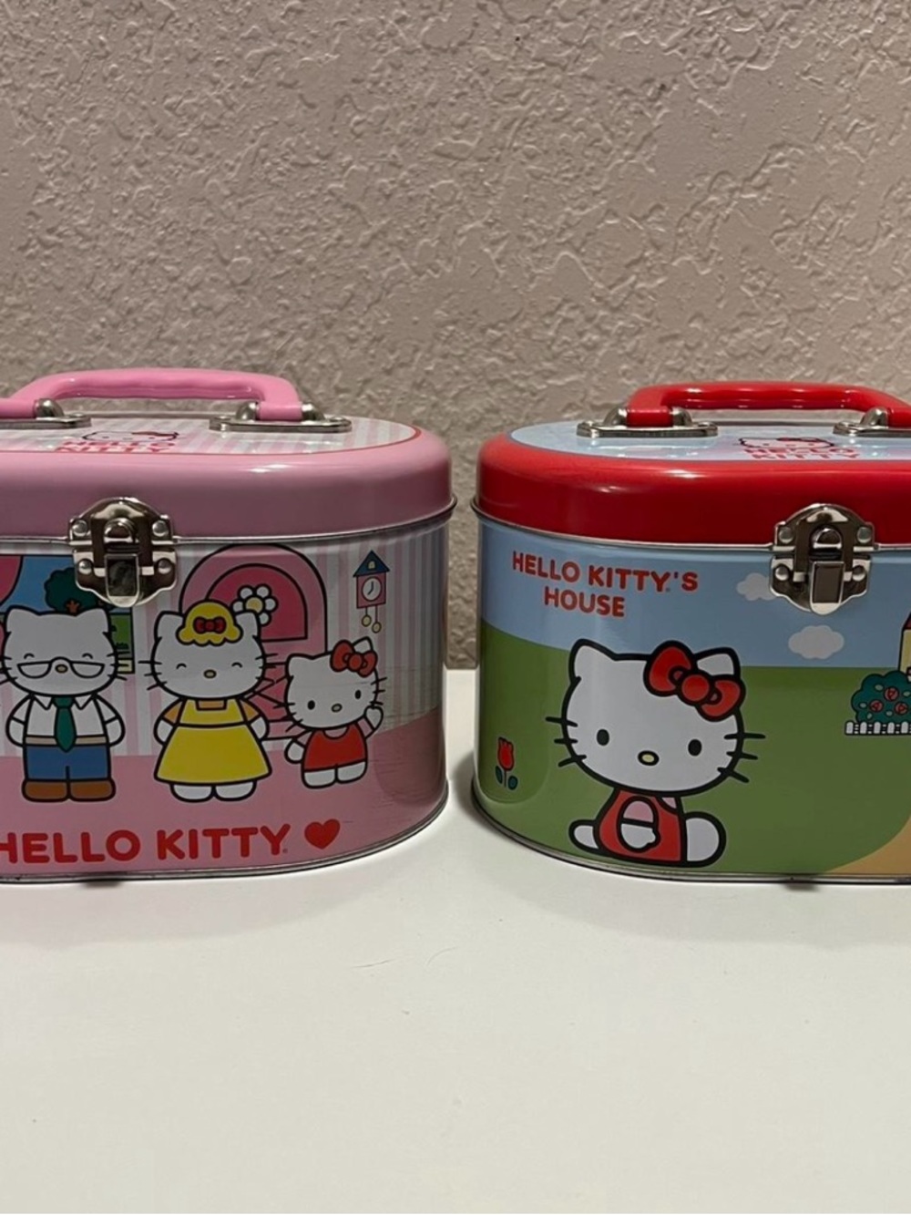 Sanrio Hello Kitty Storage Metal Tin - Red Lid